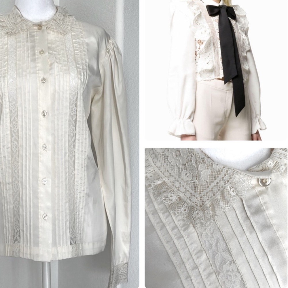 VINTAGE 1950s {lace} blouse - Picture 1 of 7